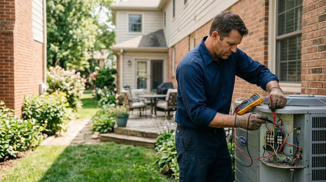 HVAC technician working near Stringtown, OK